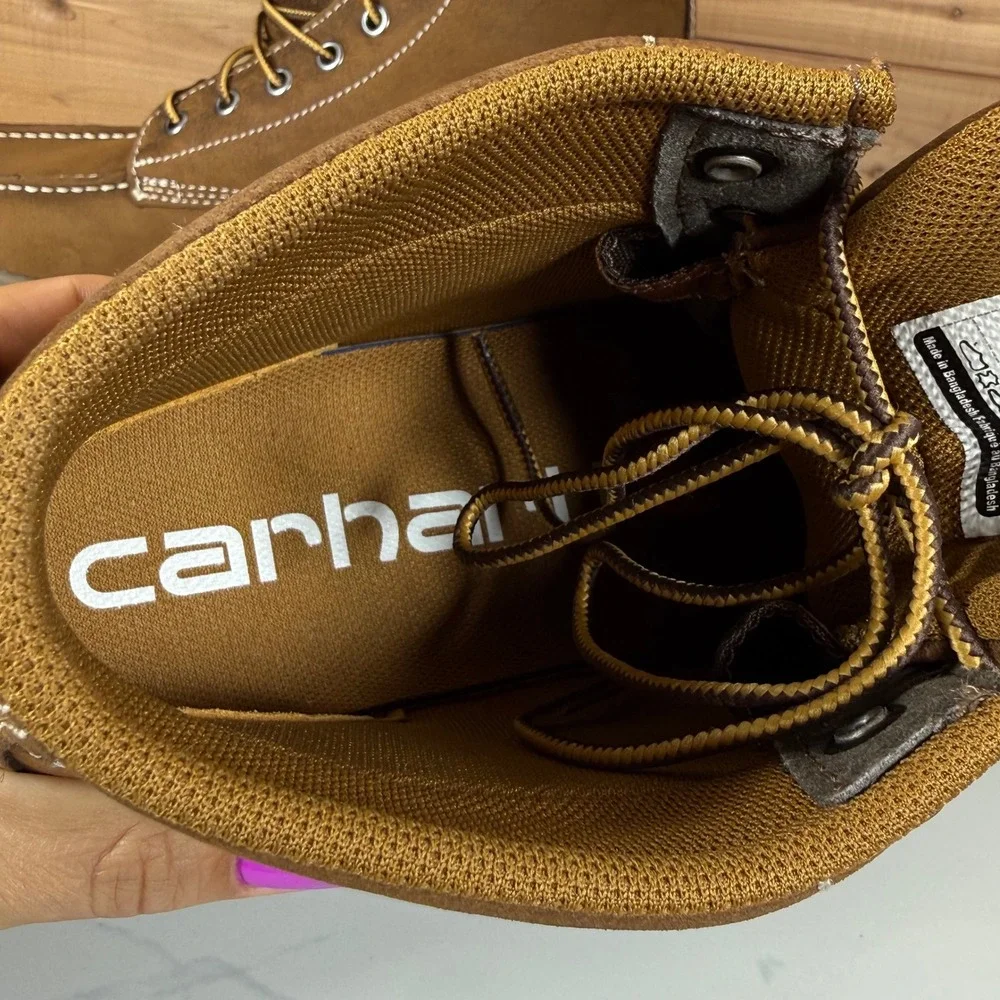 Carhartt Force 4-Inch Lightweight Wedge Work Boots Brown Leather Mens size 9